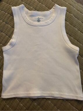 Brandy Melville White Ribbed Kids Tank Top